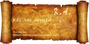 Kátai Arnold névjegykártya